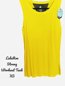 NWT LulaRoe Strong Workout Tank- Solid Yellow w Black-Rise Collection-XS - Picture 1 of 4