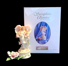 Rose Angel Figurine Seraphim Classics 3 Piece Set Ceramic Red Hair 2001 Roman