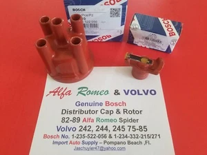 Bosch O.E.M. Distributor Cap & Rotor - Alfa Romeo spider 82-89 - Volvo 75-85 - Picture 1 of 3
