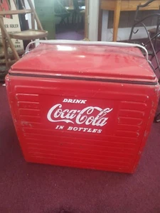 NICE!! Vtg 1950s ACTON Coca Cola In Bottles METAL  COOLER with TRAY INSERT Coke - Picture 1 of 9