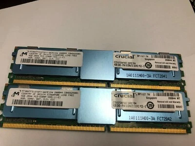 Crucial/Hynix 8GB 2x4GB PC2-5300F Fully Buffered & Registered ECC Server Memory - Image 1 of 4