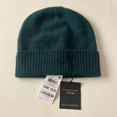 NUEVO CON ETIQUETAS Charter Club Lujo 100% Cachemira Cash Hat Gorro en Deep Alpine Talla Única Foto 1 de 3