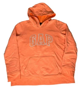 Girls GAP Kids Hoodie Peach Sorbet Orange Embroidered Logo Size Youth Large - Picture 1 of 8