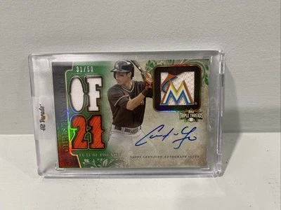2013 Topps Triple Threads Christian Yelich AUTO-FUTURE PHENOM- #124  31/50 - Image 1 of 2