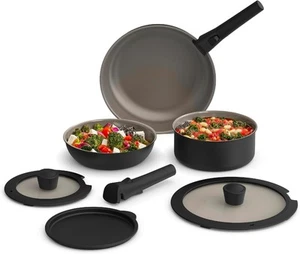 Juego de utensilios de cocina con mango extraíble Bella de 8 piezas, utensilios de cocina Fits-Anywhere™ con Evergo - Imagen 1 de 6