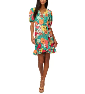 Adrianna by Adrianna Papell Floral-Print Wrap Dress MSRP $139 - Image 1 of 4