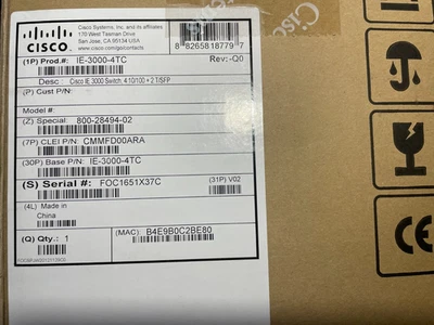 Cisco IE-3000-4TC 128 MB Industrial 4Ports Ethernet Switch NEW SEALED IN BOX *SE - Image 1 of 4