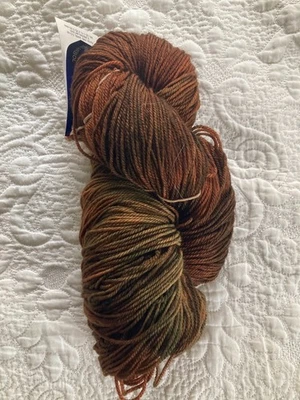 ~Malabrigo Sock Superwash Merino Wool Yarn ~ #858 Arbol Brown Rust Green Multi - Image 1 of 3