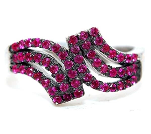 1 Karat behandelter Rubin 925 echt Sterlingsilber Ring Schmuck Größe 8 mm3-4 - Bild 1 von 3