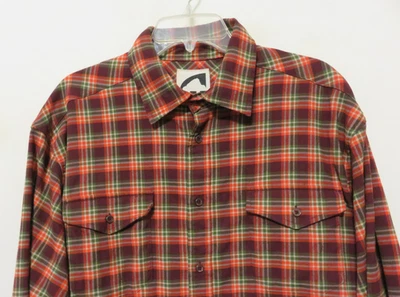 Mountain Khakis Shirt Mens Red Large Plaid Peaks Flannel Button Up Poly/Wool - Image 1 of 4