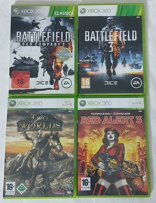 4 Spiele XBOX 360 Battlefield Bad Company 2 / BF 3 / Red Alert 3 / Two Worlds - Bild 1 von 3