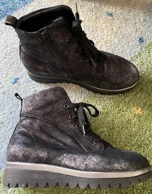 Waldläufer Boots Stiefel Schwarz Silberglanz Gr 4,5, Weite H, ca 37 Np 139 Euro  - Bild 1 von 4