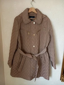 London Fog Women's Snap Front Quilted Lightweight Belted Jacket XL Extra Large - Imagen 1 de 10