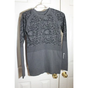 Climawear Women's Gray Scroll Print Base Layer Top sz M - Picture 1 of 3