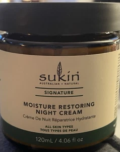 SUKIN MOISTURE RESTORING NIGHT CREAM 120ml  NEW AND SEALED  - Picture 1 of 1