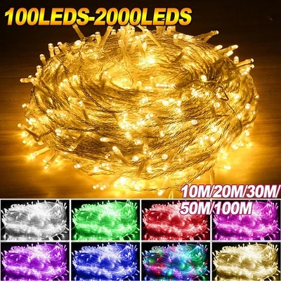 LED Lichterkette Strom Außen Innen Garten Party Hochzeit Weihnachts Beleuchtung - Bild 1 von 4