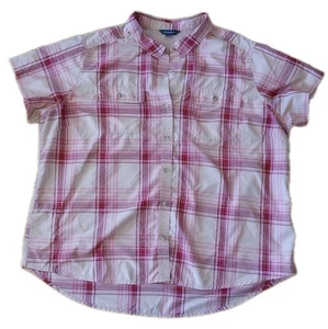 Eddie Bauer Womens Outdoor Shirt XXL Button Front Pink Plaid Fishing Hiking - Picture 1 of 6