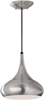 Feiss P1253BS Beso Glass Pendant Lighting, Satin Nickel, 1-Light (10"W x 10"H) 1 - Image 1 of 3