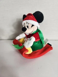Disney Mickey Mouse Animated Singing Christmas Songs Rocking Sled Holiday Plush - Picture 1 of 13