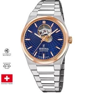 OROLOGIO AUTOMATICO UOMO FESTINA RIVE F20061 2 24 ACCIAIO BLU ORIGINALE AI 2025 - Picture 1 of 6
