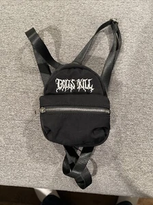Dolls Kill Mini Backpack Bag Black Nylon 6"H X 4"W W/ Adjustable Straps - Picture 1 of 3