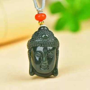 Certificate True Green Jade Pendant Sakyamuni Buddha Head Hetian Jade Pendant - Picture 1 of 6