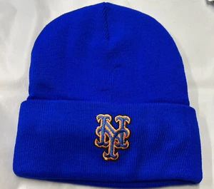 New York Mets Beanie Wintermütze blau mit Bündchen gefüttert Neu - Bild 1 von 2