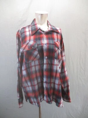 Arrow Size M Mens Multicolor Plaid Wool Button Up Long Sleeve Flannel Shirt 824 - Image 1 of 4