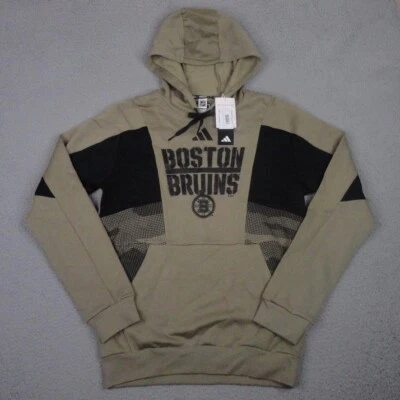 Boston Bruins Hoodie Mens S Adidas NHL Salute To Service Military Sweatshirt NWT - Image 1 of 4