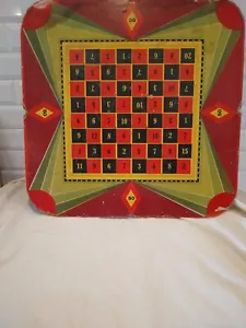 Spielbrett Doppelseitig Vintage Karton. Helle Farben. - Bild 1 von 9