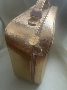 Vintage Estee Lauder Gold Metallic Cosmetic Train Travel Case Bag -New - Picture 1 of 11