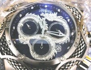 Orologio Invicta Venom Dragon Scale Swiss Chrono acciaio inox 52 mm blu con cassa - Foto 1 di 14