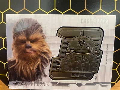 Star Wars Masterwork 2017 Silver 24/40 Medallion Card DM-CH Chewbacca / BB-8 - Image 1 of 3