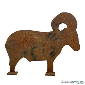 Antique Folk Art Cast Iron FIgural Ram Carnival Shooting Range Game Target - Picture 1 of 9