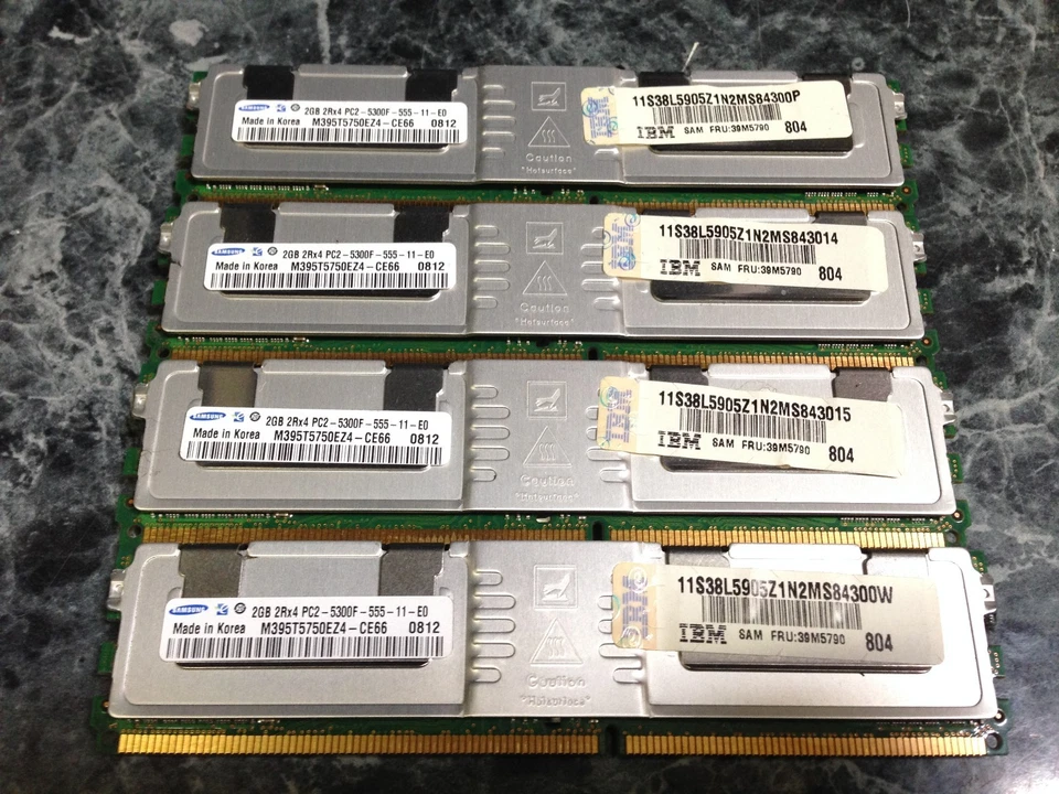 IBM 8GB (4x2GB) 2Rx4 PC2-5300F-555-11-E0 39M5790 RAM - Image 1 of 1