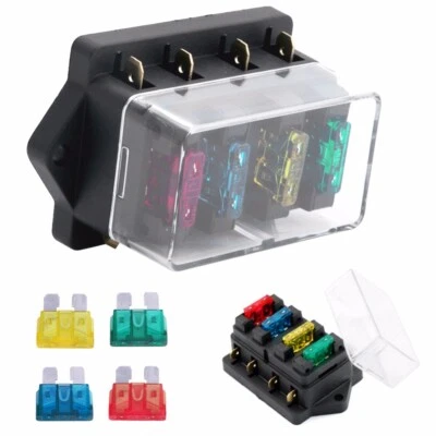4 Way Fuse Box for Standard Blade Fuses Holder ATO / Block 12v or 24v Car or HGV - Image 1 of 4