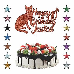 Personalized CAT Cake Topper for Kitten Pets Animal Lover Kitty Party Birthday