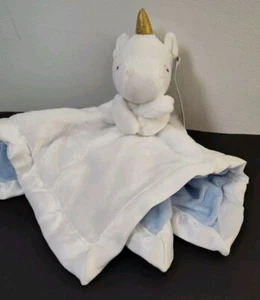 Carter's Unicorn Lovey Security Blanket 2023 Golden Horn White and Blue NWT - Picture 1 of 8