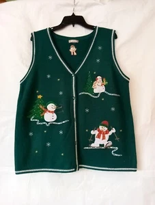 Vintage Christmas Sweater Vest XXL A02 - Picture 1 of 9