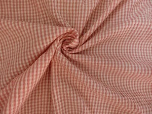 Angelico Coral Ivory Stripe Premium Italian 100%Wool Summer Seersucker Fabric 3M - Picture 1 of 9