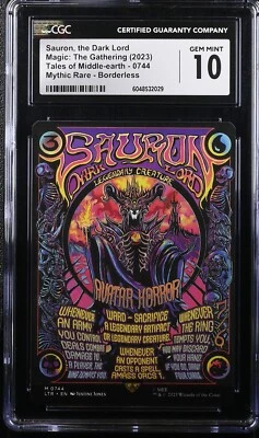 Sauron, The Dark Lord Mythic Rare Borderless Poster Non-Foil CGC 10 GEM MINT - Image 1 of 2