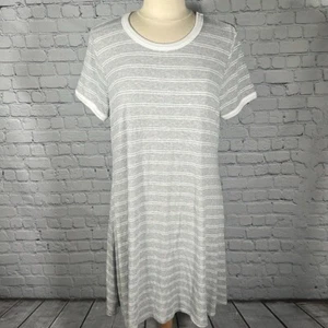 Mossimo Supply Co. Gray White Skater Stretchy Striped Dress XXL - Picture 1 of 15