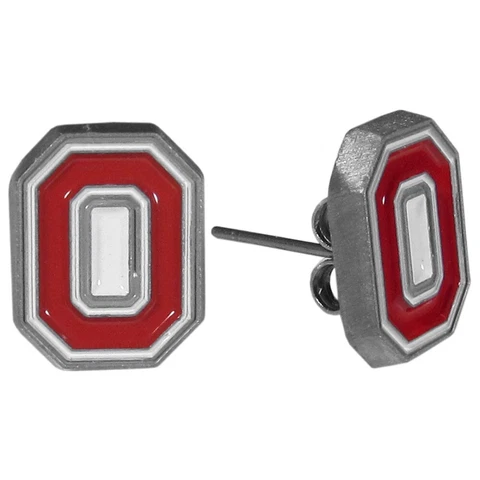 Ohio State Buckeyes Hypoallergenic Stud Logo Earrings ("O") NCAA Licensed Cover