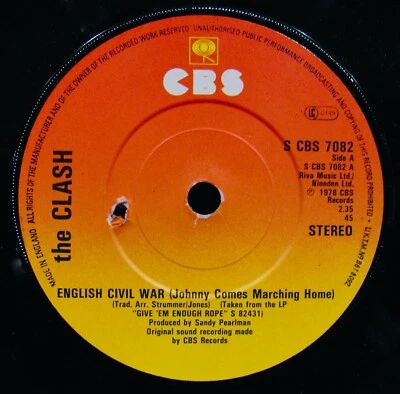 THE CLASH~English Civil War+Pressure Drop ✦ UK Import 45~CBS #7082 (Punk Rock) - Image 1 of 2