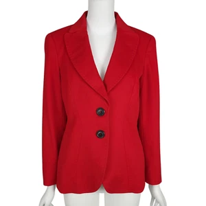 ESCADA Damen Kaschmir Blazer Gr. 38 rot 2-Knopf Taschen gefüttert Jacke - Bild 1 von 15