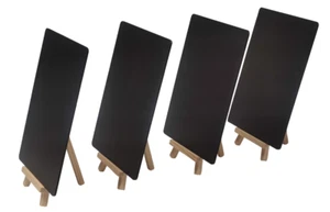 A5X4 TABLE TOP BLACKBOARDS - CHALKBOARDS ON WOODEN EASELS + A FREE LIQUID PEN SS - Picture 1 of 10