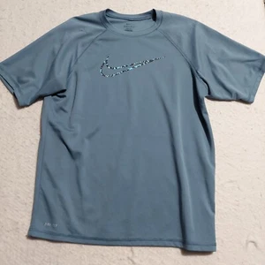 Nike Dri-Fit T-SHIRT Mens Size Large Blue Short Sleeve Crew Neck Logo - Imagen 1 de 8