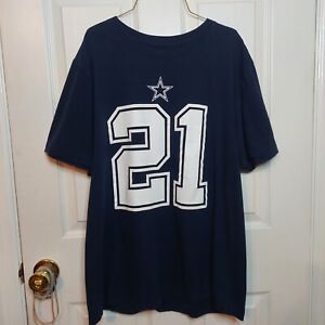 Nike Dallas Cowboys NFL Blue Fan Tshirt 21 Ezekiel Elliott Short Sleeve Size L