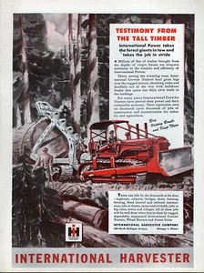 1945 International TD-9 Crawler Tractor Original Color Print Ad - Picture 1 of 1