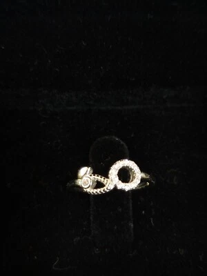 Círculo Imitación Diamante S925 Anillo Plata de Ley Tamaño 4.75 - Imagen 1 de 4